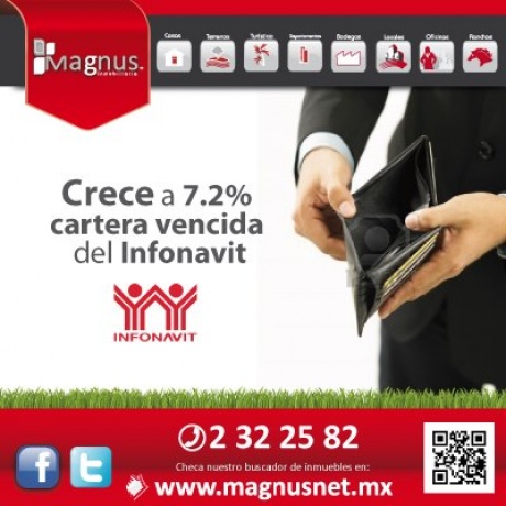 Crece a 7.2% la cartera vencida del Infonavit